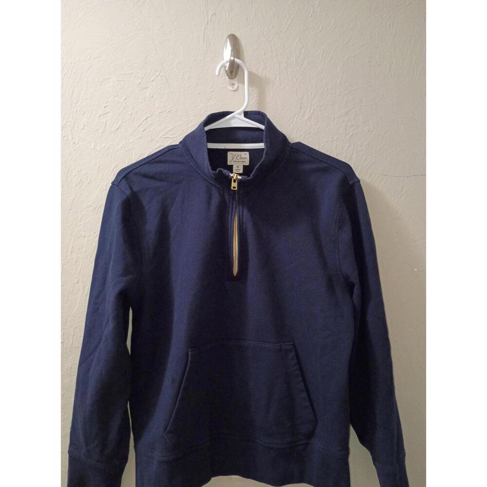 J.Crew (Bull Half-Zip Pullover Sweatshirtets):Navy Blue Med